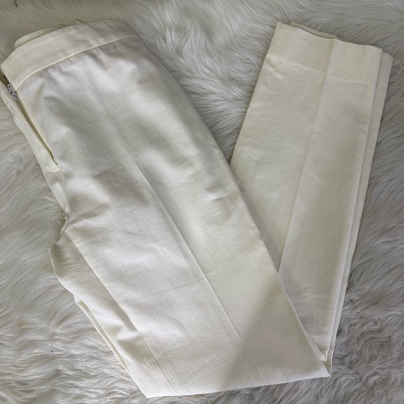 Incotex Ivory Slim Straight Pants Elegant Cream Trousers Size 40 Size 4 - Picture 6 of 9
